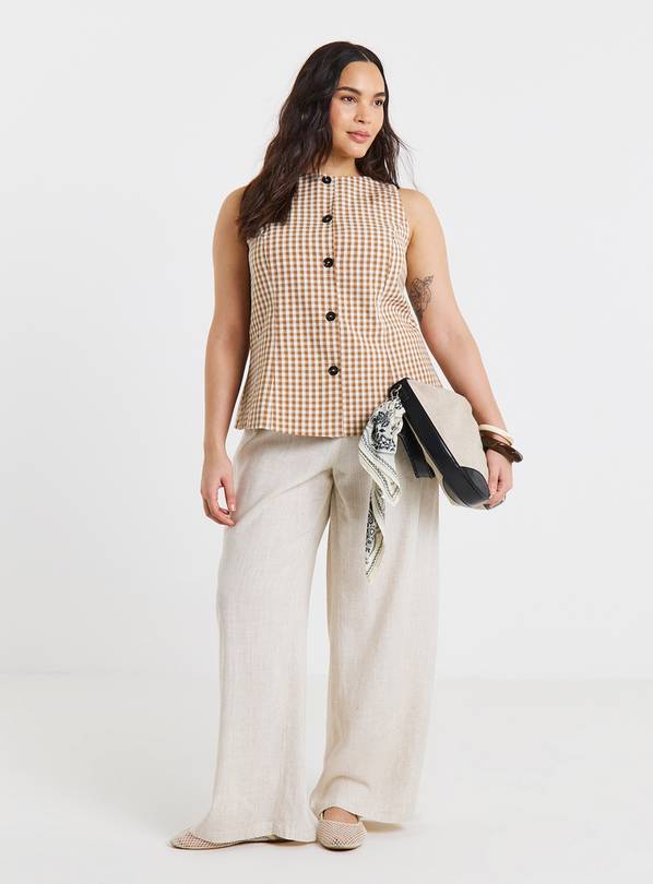 SIMPLY BE Gingham Boat Neck Formal Top 16
